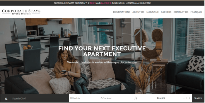 Corporate hotel booking